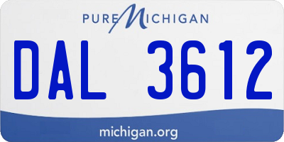 MI license plate DAL3612