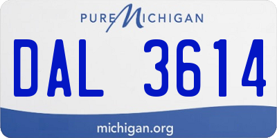 MI license plate DAL3614