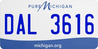 MI license plate DAL3616