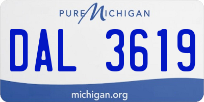 MI license plate DAL3619