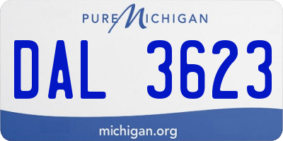 MI license plate DAL3623