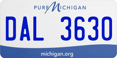 MI license plate DAL3630