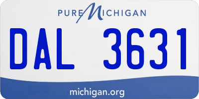 MI license plate DAL3631