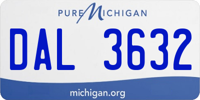 MI license plate DAL3632