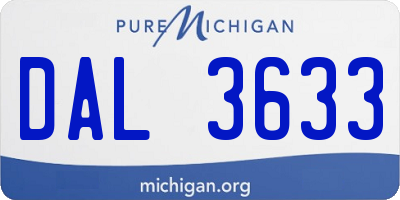 MI license plate DAL3633