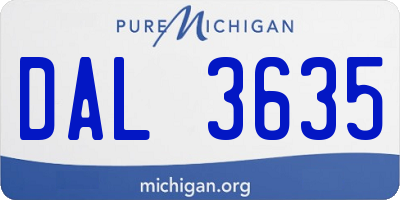 MI license plate DAL3635