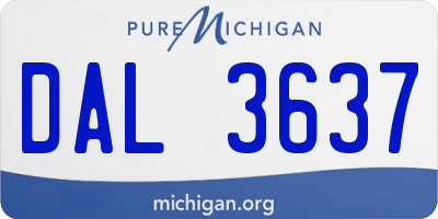 MI license plate DAL3637