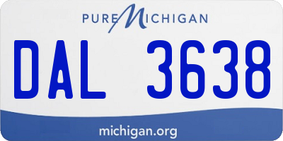 MI license plate DAL3638