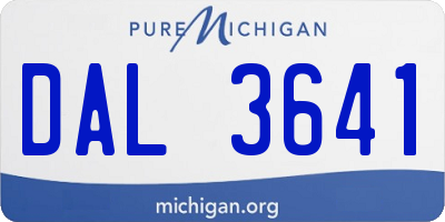 MI license plate DAL3641
