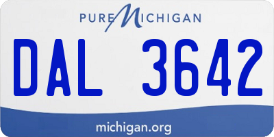 MI license plate DAL3642