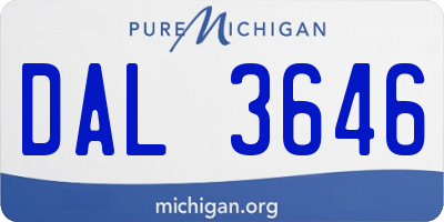 MI license plate DAL3646