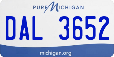 MI license plate DAL3652