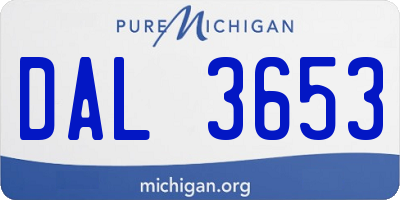 MI license plate DAL3653