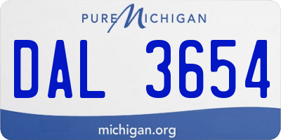 MI license plate DAL3654