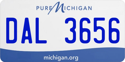 MI license plate DAL3656