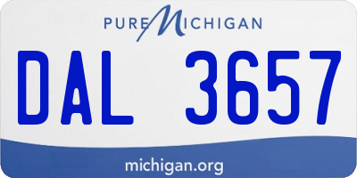 MI license plate DAL3657