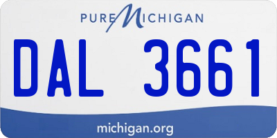 MI license plate DAL3661