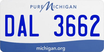 MI license plate DAL3662