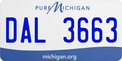 MI license plate DAL3663