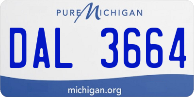 MI license plate DAL3664