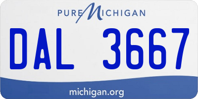 MI license plate DAL3667