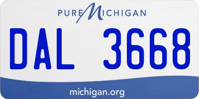 MI license plate DAL3668