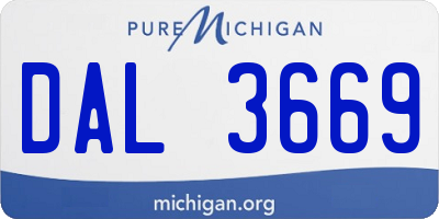 MI license plate DAL3669