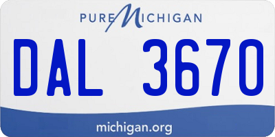 MI license plate DAL3670