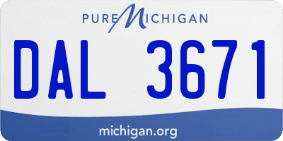 MI license plate DAL3671