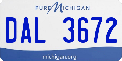MI license plate DAL3672