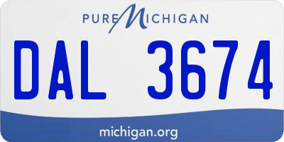 MI license plate DAL3674