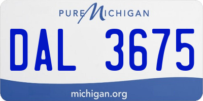 MI license plate DAL3675