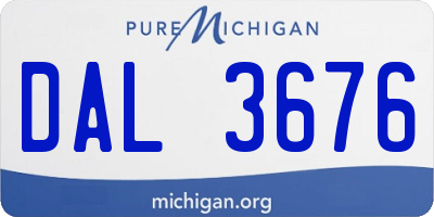 MI license plate DAL3676