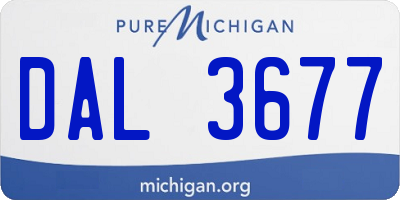 MI license plate DAL3677