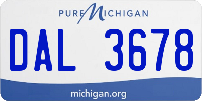 MI license plate DAL3678