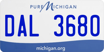 MI license plate DAL3680