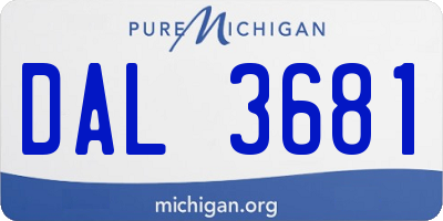 MI license plate DAL3681