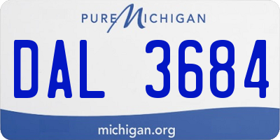 MI license plate DAL3684