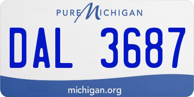 MI license plate DAL3687