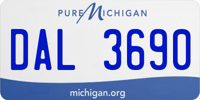 MI license plate DAL3690