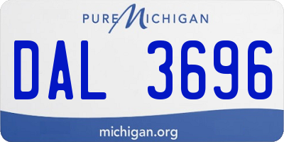 MI license plate DAL3696