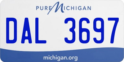 MI license plate DAL3697