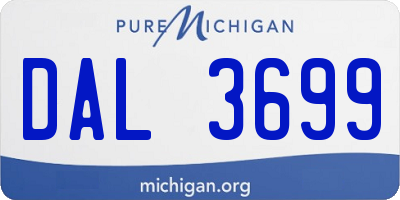 MI license plate DAL3699