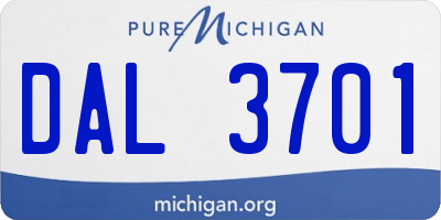 MI license plate DAL3701