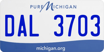 MI license plate DAL3703