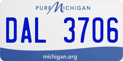 MI license plate DAL3706