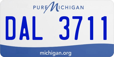 MI license plate DAL3711