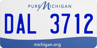 MI license plate DAL3712