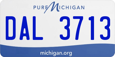 MI license plate DAL3713