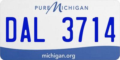 MI license plate DAL3714